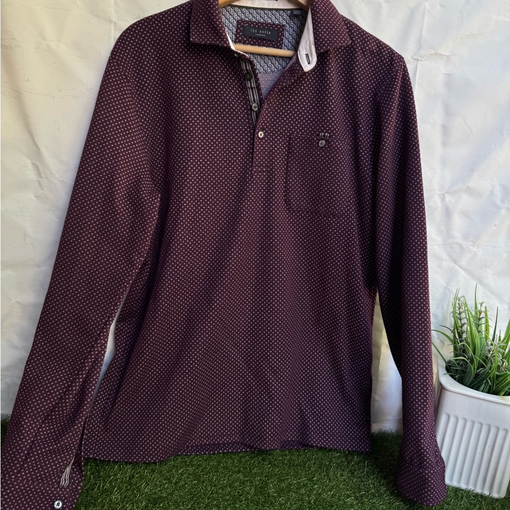 Ted baker Men's Purple Patterned Shirt Ted size 5